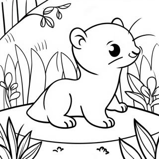 Halaman Mewarnai Ferret Menjelajahi Taman 103148 41246