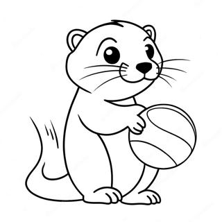 Halaman Mewarnai Ferret Dengan Bola 103149-41249