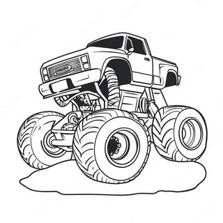 Halaman Mewarnai Truk Monster Raksasa Menghancurkan Kendaraan Kecil 10322-2180