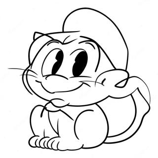 Halaman Mewarnai Kucing Smurf Yang Petualang 103328 41386