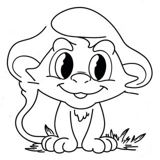 Halaman Mewarnai Kucing Smurf Yang Petualang 103328 41387