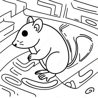 Halaman Mewarnai Tikus Realistis Di Labirin 103584-41582