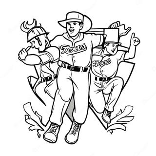 Halaman Mewarnai Semangat Tim Texas Rangers 103687-41669