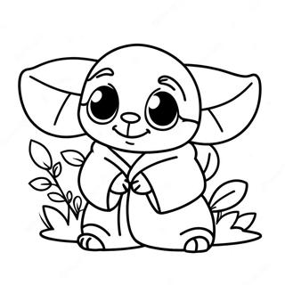 Halaman Mewarnai Stitch Dan Baby Yoda Yang Imut 103788-41738