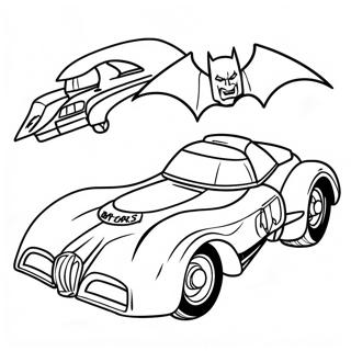 Halaman Mewarnai Batmobile Dengan Batman 103816 41768