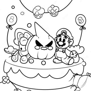 Halaman Mewarnai Pesta Ulang Tahun Mario Dan Teman 103893-41821