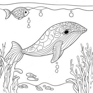 Halaman Mewarnai Paus Biru Yang Lembut Di Bawah Laut 103972-41885