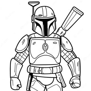 Halaman Mewarnai Boba Fett Dalam Armor Pertempuran 103996-41897