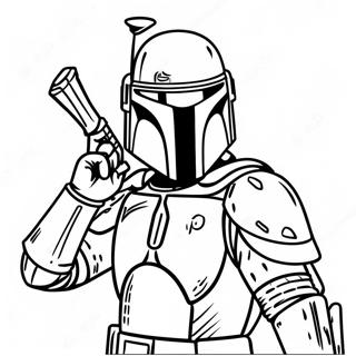 Halaman Mewarnai Boba Fett Dalam Armor Pertempuran 103996-41898