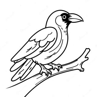 Burung Gagak Bertengger Di Dahan Halaman Mewarnai 104227 42085