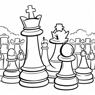 Halaman Mewarnai Bidak Catur Raksasa Di Taman 104332 42169