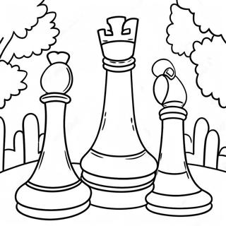 Halaman Mewarnai Bidak Catur Raksasa Di Taman 104332 42170