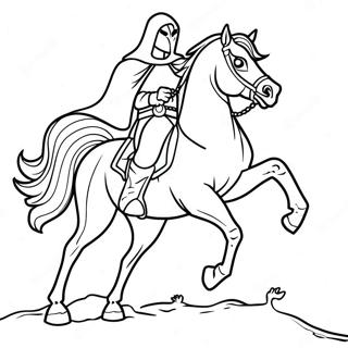 Halaman Mewarnai Penunggang Kuda Tanpa Kepala Yang Hantu 104409 42231