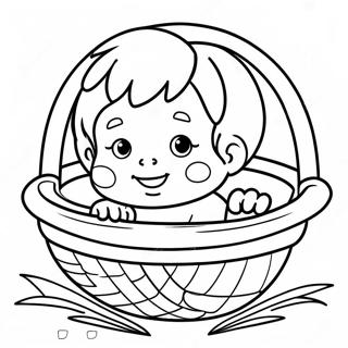 Halaman Mewarnai Bayi Musa Di Keranjang 104559-42339