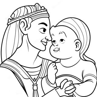 Halaman Mewarnai Bayi Musa Dengan Putri Firaun 104562-42350