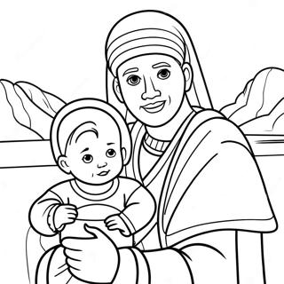 Halaman Mewarnai Bayi Musa Dengan Putri Firaun 104562-42352