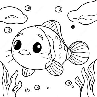Halaman Mewarnai Ikan Lele Lucu Di Bawah Air 104610-42380