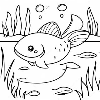 Halaman Mewarnai Ikan Lele Realistis Di Kolam 104612-42386