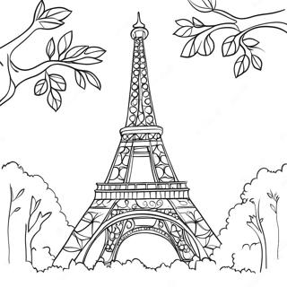 Halaman Mewarnai Menara Eiffel Prancis Yang Berwarna Warni 104662-42420
