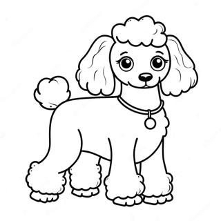 Halaman Mewarnai Poodle Prancis Yang Menyenangkan 104664-42426