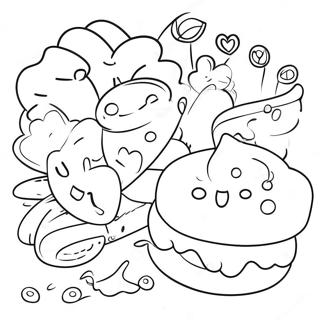 Halaman Mewarnai Camilan Toko Roti Prancis Yang Imut 104665-42429