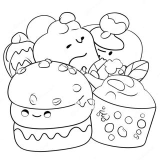 Halaman Mewarnai Camilan Toko Roti Prancis Yang Imut 104665-42431