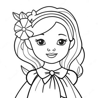 Halaman Mewarnai Gadis Bunga Cantik Dengan Gaun 104842 42560