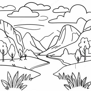 Halaman Mewarnai Lembah Hijau Yang Subur 105076 42747