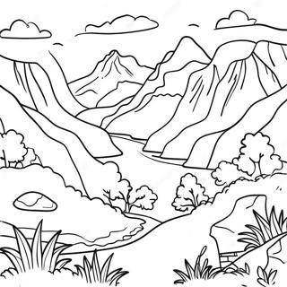 Halaman Mewarnai Lembah Hijau Yang Subur 105076 42748