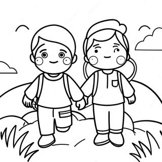 Halaman Mewarnai Anak Laki Laki Dan Perempuan Yang Petualang 105227 42859