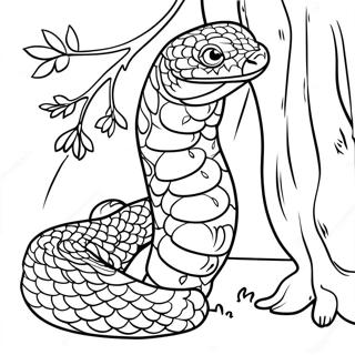 Halaman Mewarnai Anaconda Melilit Pohon 105435 43037