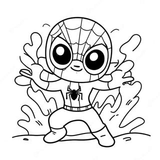 Halaman Mewarnai Spiderman Bayi Yang Ceria Dalam Aksi 105539 43118