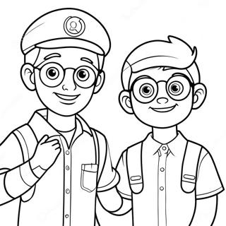 Halaman Mewarnai Blippi Dan Meekah 105587-43147