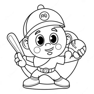 Halaman Mewarnai Baseball Kartun Yang Imut 10605 1302