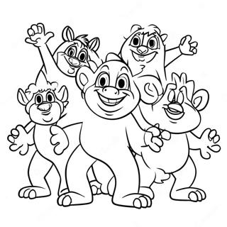 Halaman Mewarnai Floyd Troll Menari Dengan Teman 106338 43740