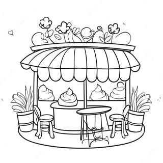 Halaman Mewarnai Kafe Imut Dengan Tempat Duduk Di Luar 106874 44153