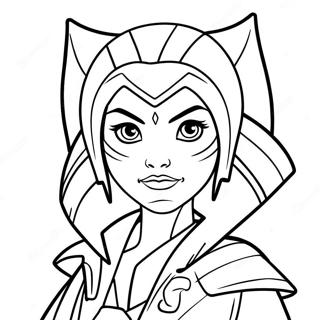 Halaman Mewarnai Ahsoka Tano Dalam Jubah Jedi 107257 44461