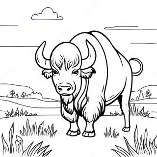 Halaman Mewarnai Kerbau Megah Di Ladang 107640 44756