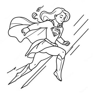 Halaman Mewarnai Supergirl Menyelamatkan Hari 107668 44784