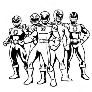 Halaman Mewarnai Tim Mighty Morphin Power Rangers 10792-1130