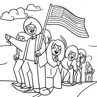 Halaman Mewarnai Parade Hari Pemilihan Yang Berwarna Warni 107949 45002