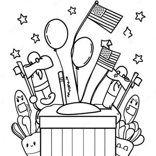 Halaman Mewarnai Perayaan Hari Pemilihan Yang Ceria 107950-45005