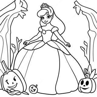 Halloween Putri Disney Halaman Mewarnai