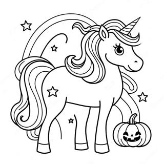 Halaman Mewarnai Unicorn Halloween 108152-45150