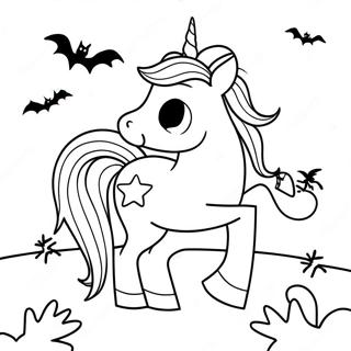 Halaman Mewarnai Unicorn Halloween Menyeramkan Dengan Hantu 108155 45161