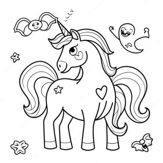 Halaman Mewarnai Unicorn Halloween Menyeramkan Dengan Hantu 108155 45162