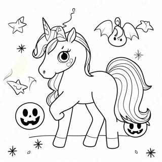 Halaman Mewarnai Unicorn Halloween Menyeramkan Dengan Hantu 108155 45163