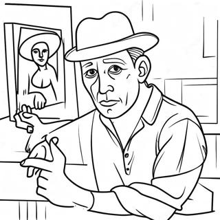 Halaman Mewarnai Periode Biru Terkenal Picasso 108389-45347