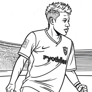 Halaman Mewarnai Neymar Beraksi Di Lapangan 108439 45381