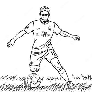 Halaman Mewarnai Neymar Beraksi Di Lapangan 108439 45384